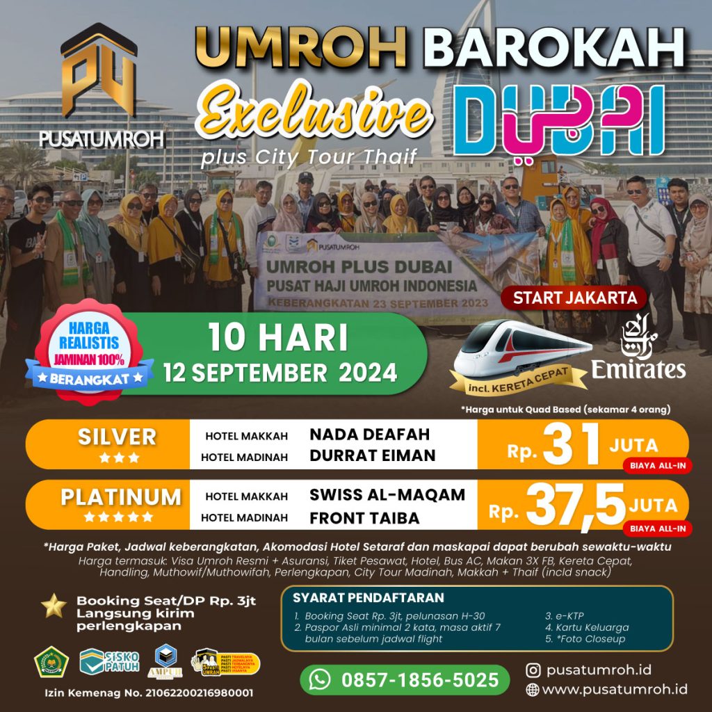 Paket Umroh plus Dubai September 2024