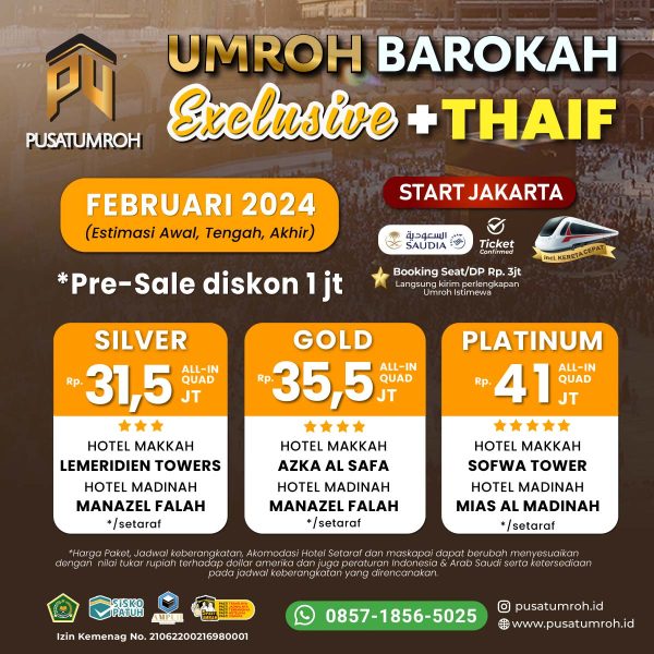 Paket Umroh Juli 2024, Biaya Murah Plus Kereta Cepat