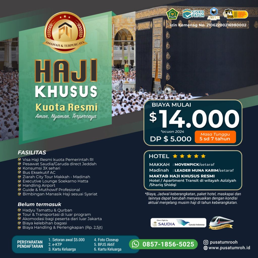 Promo Haji Khusus ONH Plus Kuota Resmi Indonesia