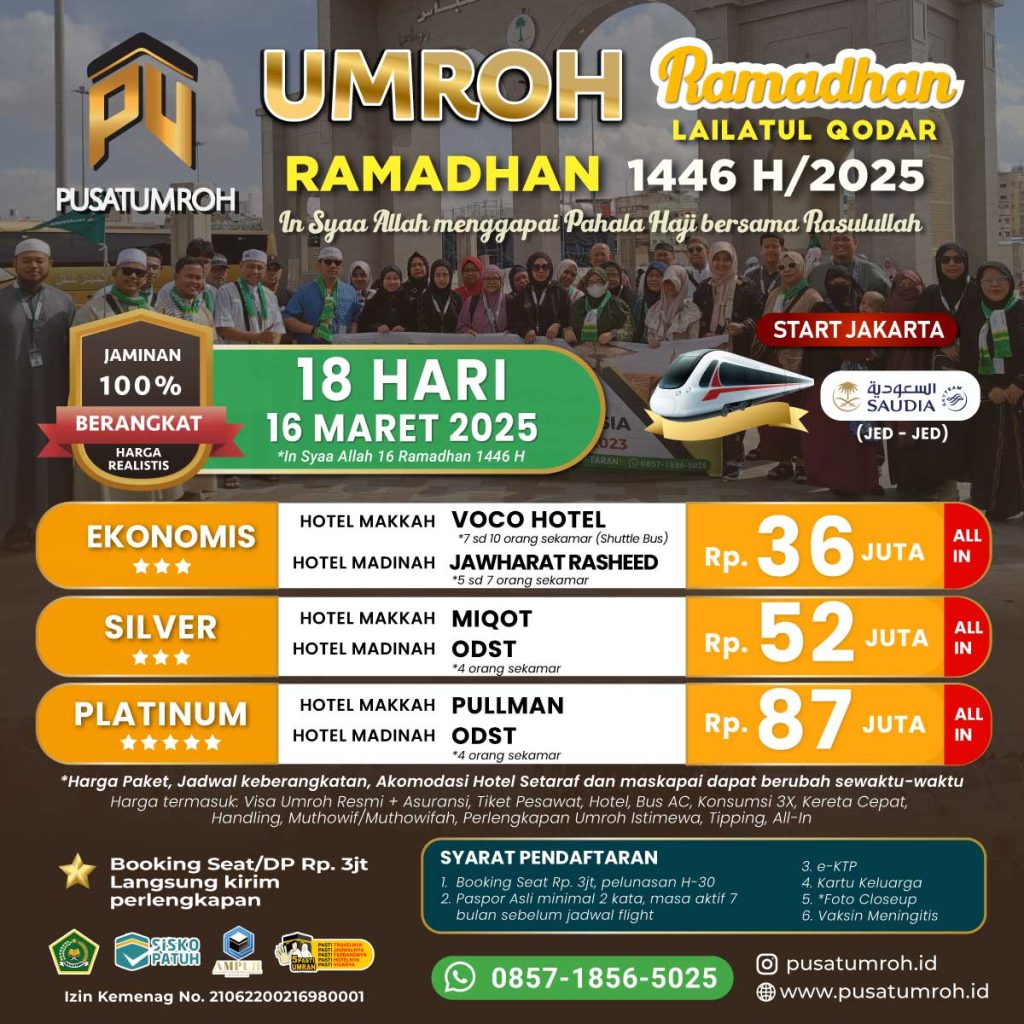 Paket Umroh Itikaf Ramadhan 2025 1446 H mulai 36 jutaan